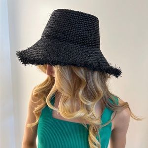 Wyeth Bora Bora Black Raffia Straw Hat